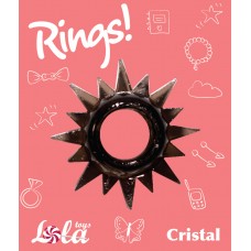 Эластичное эрекционное кольцо Rings Cristal Black - черное