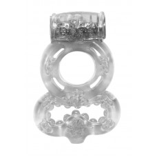 Эрекционное вибро-кольцо с подхватом мошонки Rings Treadle - белое