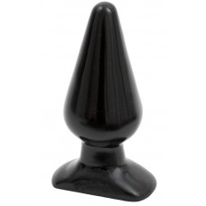 Большая анальная пробка Butt Plugs Smooth Classic Large - чёрная - 14 см