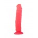 Гелевый фаллоимитатор-реалистик с выраженным рельефом головки и ствола Lovetoy на присоске - розовый - 22 см