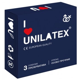 Особо прочные латексные презервативы 0,08 мм Unilatex Strong - 3 шт