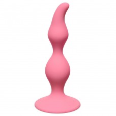 Анальная пробка Curved Anal Plug Pink - розовая - 12,5 см