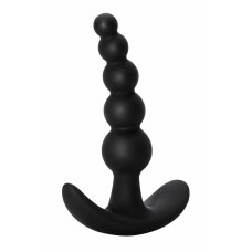 Упругая силиконовая анальная цепочка с шариками Bubbles Anal Plug Black - чёрная - 11,5 см