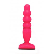Анальный стимулятор-ёлочка с рельефной поверхностью Large Bubble Plug pink - розовый - 14,5 см
