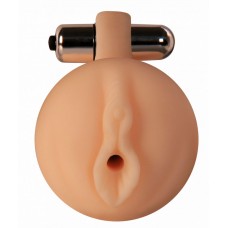 Сменная универсальная насадка Vibro вагинка с вибрацией из киберкожи для вакуумных помп Discovery - телесная