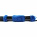 Плеть c кожаными хвостами и ручкой, украшенной синим мехом BDSM Light - 43 см