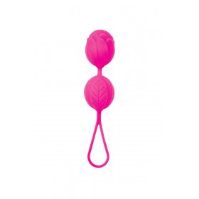 Вагинальные шарики A-toys Plesure Balls Flov со смещённым центром тяжести и петелькой - розовые