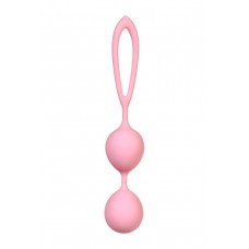 Вагинальные шарики A-toys Pleasure Balls Rai со смещённым центром тяжести и петелькой - нежно-розовые