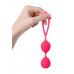 Вагинальные шарики A-toys Pleasure Balls Rai со смещённым центром тяжести и петелькой - розовые