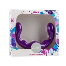 Гибкий двухсторонний безременной страпон Luna - фиолетовый - 27 см