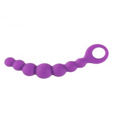 Анальная силиконовая цепочка Bubble-Chain - фиолетовая - 21 см