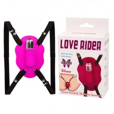 Нежный стимулятор вибро-бабочка для клитора Love Rider на ремешках - розовый