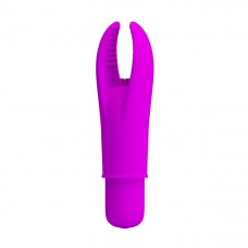 Универсальный перезаряжаемый мини-вибратор с рожками Pretty Love Heddy - фиолетовый - 9,9 см