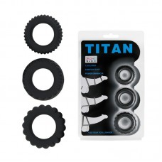 Набор эреционных колец Titan - имитация автомобильных шин - чёрный