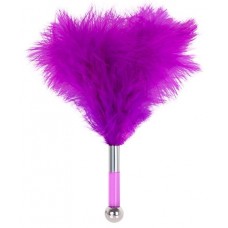 Пуховая щекоталка тиклер с круглым наконечником FEATHER TICKLER - фиолетовая