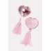 Пэстисы Erolanta Lingerie Collection в форме сердец с кисточками - розовые