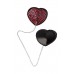 Пэстисы Erolanta Lingerie Collection в форме сердец с цепочкой - чёрно-красные