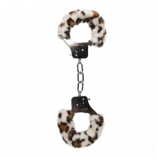 Металлические наручники Furry Handcuffs с леопардовым мехом