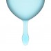 Набор менструальных чаш с кончиком-капелькой Feel Good Menstrual Cup - голубой - 2 шт