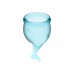 Набор менструальных чаш с хвостиком Satisfyer Feel Secure Menstrual Cup - голубой - 2 шт