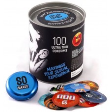 Латексные ультратонкие презервативы 0,05 мм в тубусе + кейс MAXUS SO MUCH SEX Ultra thin - 100 шт