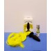 Анальная пробка Unicorn Tails Yellow с неоново-жёлтым хвостом - чёрная - 10 cм