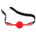 Силиконовый кляп-шар на чёрных ремешках Bad Kitty Red Gag - красный