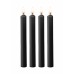 Набор из 4-х длинных парафиновых восковых BDSM-свечей Teasing Wax Candles Large - чёрные - 18 см