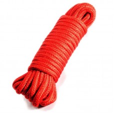 Нейлоновая верёвка для бондажа и декоративной вязки - красная - 10 м