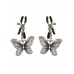 Зажимы на соски с бабочками Butterfly Nipple Clamps - серебристые
