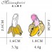 Значок - брошь с эмалью - Член в банановой кожуре - розовый