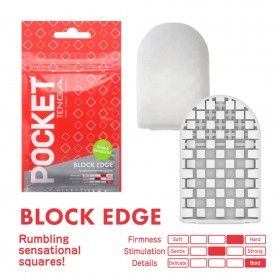 Карманный мастурбатор Tenga Pocket Block Edge с яркой стимуляцией выступами из кубов