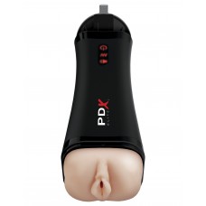 Мастурбатор вагина с вибрацией и голосовым откликом PDX Elite Talk Back Super Stroker - телесный - 22,8 см