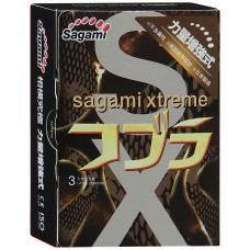 Латексные презервативы Sagami Xtreme Cobra с сужением у основания - 3 шт