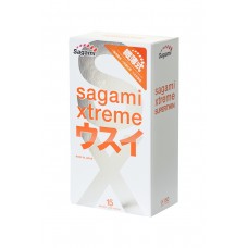 Ультратонкие латексные презервативы Sagami Xtreme Superthin 0,04 мм - 15 шт