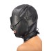 Маска-шлем на шнуровке с отверстием для рта и съемными шорами Fetish Tentation - чёрная