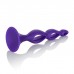 Анальная елочка Silicone Triple Probe с присоской - фиолетовая - 14,5 см