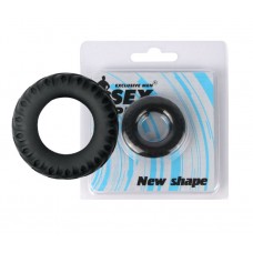 Эрекционное силиконовое кольцо Sex Expert - имитация автомобильной шины - чёрное