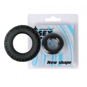 Эрекционное силиконовое кольцо Sex Expert - имитация автомобильной шины - чёрное