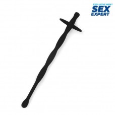 Гибкий силиконовый стимулятор уретры Sex Expert - чёрный - 15 см