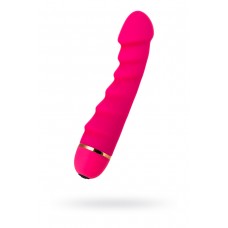 Силиконовый ребристый вибратор Дрючка G-поисковик с 20 режимами вибрации - розовый - 16 см