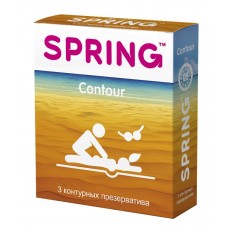 Латексные контурные презервативы Spring Contour анатомической формы с ароматом ванили - 3 шт