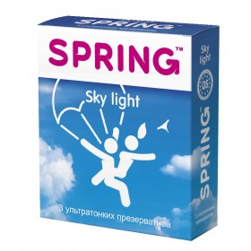 Латексные ультратонкие презервативы 0,05 мм с ароматом ванили Spring Sky Light - 3 шт