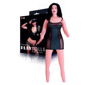 Кукла надувная в костюме с вибрацией Cop Samantha ToyFa Dolls-X с тремя отверситями, реалистичной вставкой, реалистичной головой и насосом - телесная - 160 см
