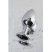Анальная металлическая пробка Metal by ToyFa с кристаллом цвета турмалин - 8 см