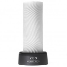 Двусторонний универсальный мастурбатор Tenga 3D Zen с волнистой структурой - белый - 11,6 см