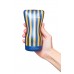 Мастурбатор Tenga Premium Soft Case Cup в легко сгибаемом корпусе с уникальным внутренним рельефом - синий - 15,5 см