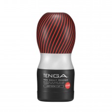 Мастурбатор TENGA Air Flow Cup Strong с воздушными клапанами, плотным обхватом и интенсивной стимуляцией - чёрный - 15,5 см