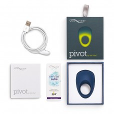 Суперэластичное эрекционное вибро-кольцо Pivot by We-Vibe с управлением со смартфона - тёмно-синее