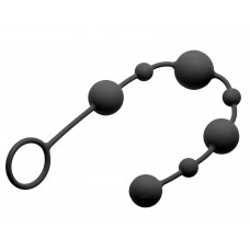 Анальные силиконовые шарики GreyGasms - Linger Graduated Anal Beads - чёрные - 35 см